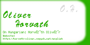 oliver horvath business card